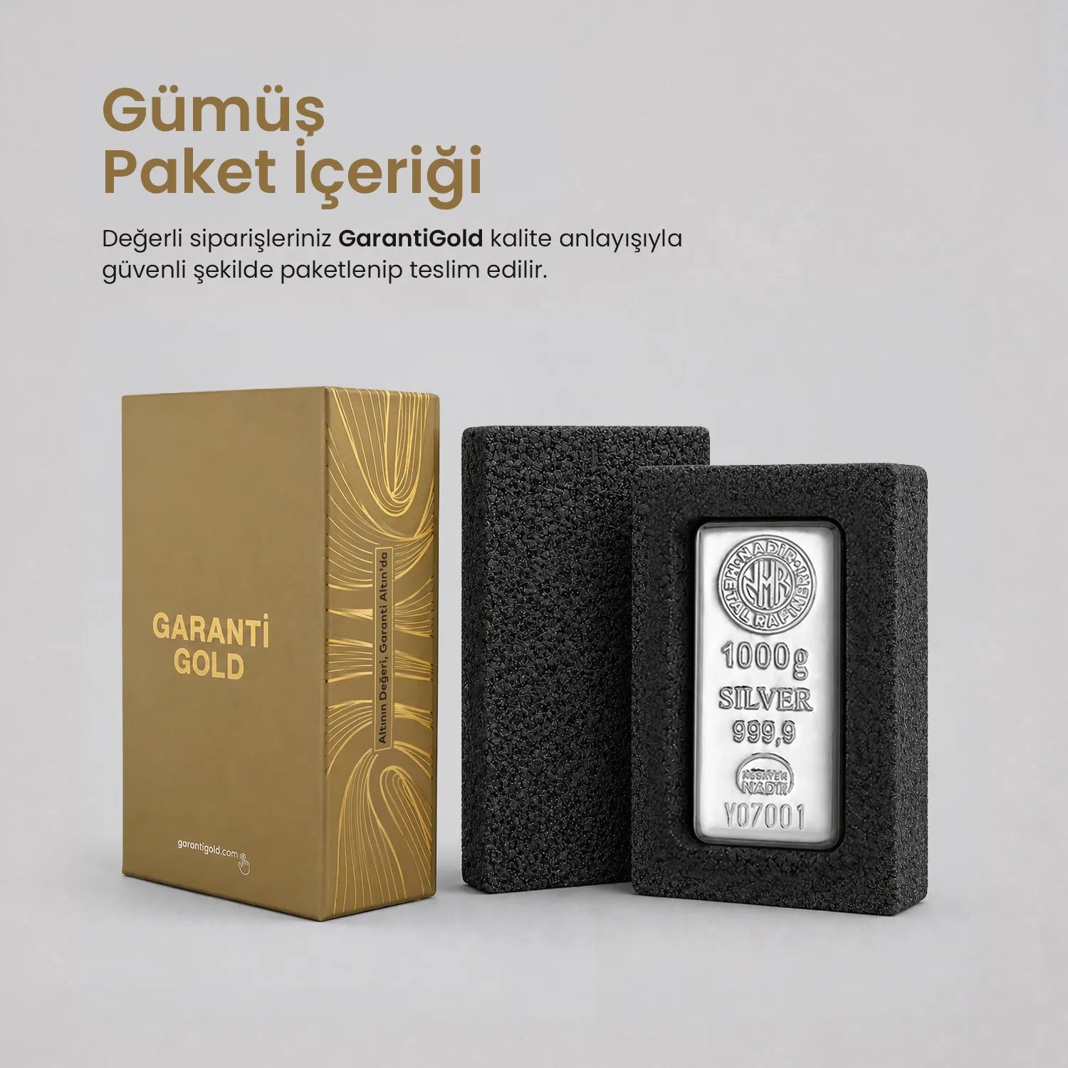 GarantiGold 1000 Gr 999‚9 Gümüş Külçe
