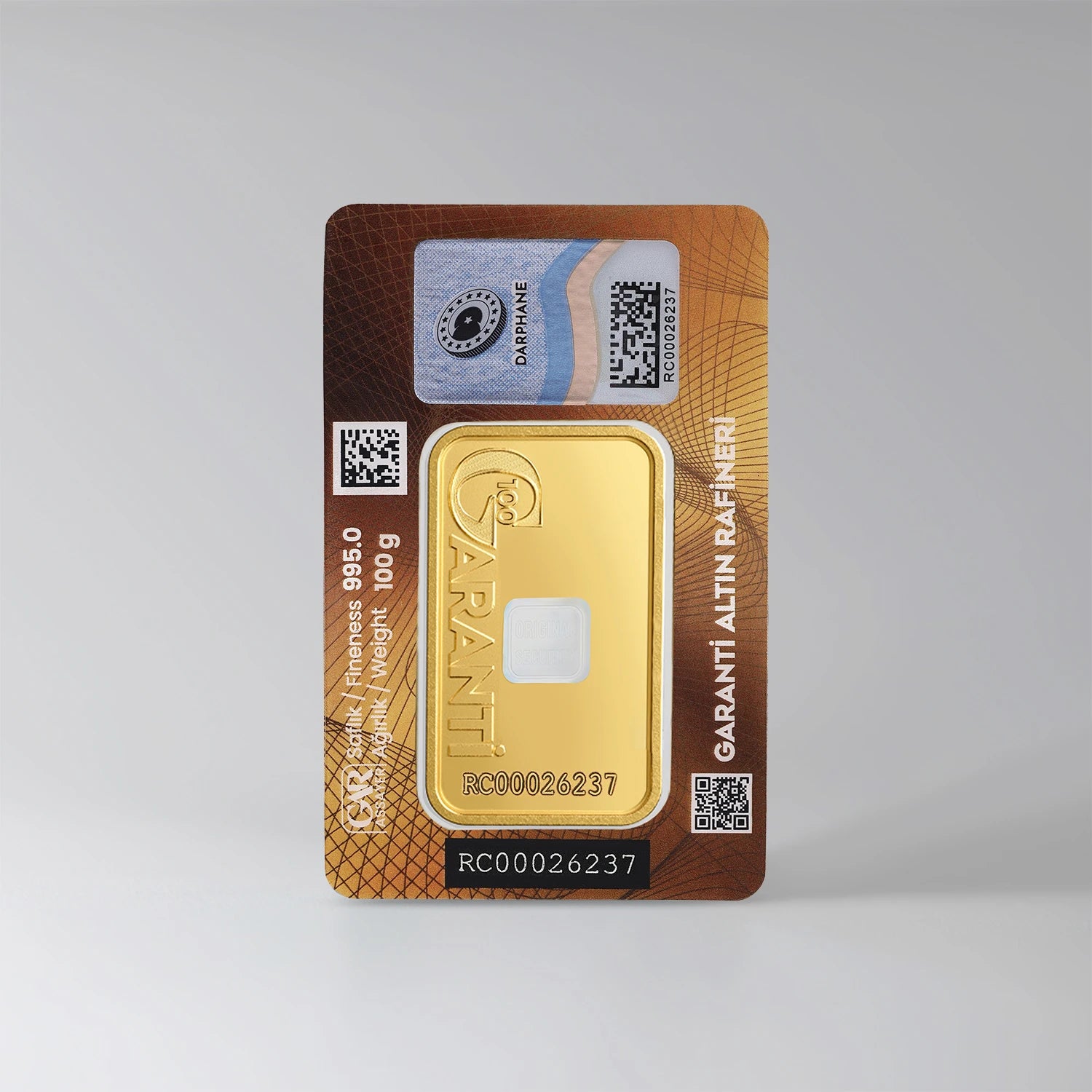 GarantiGold 100 Gr Külçe Altın