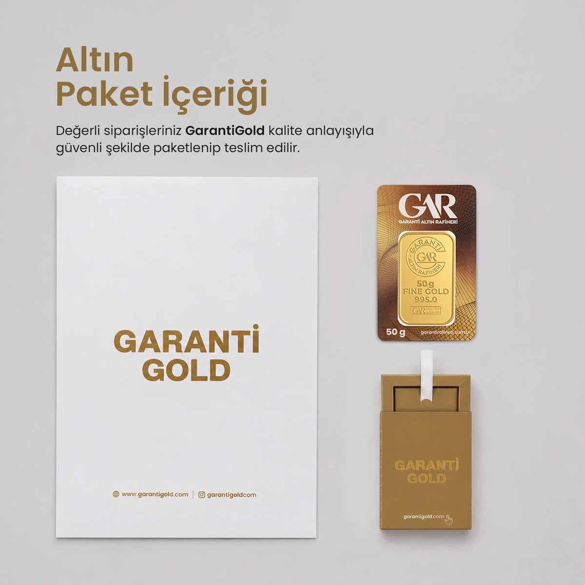 GarantiGold 50 Gr Külçe Altın